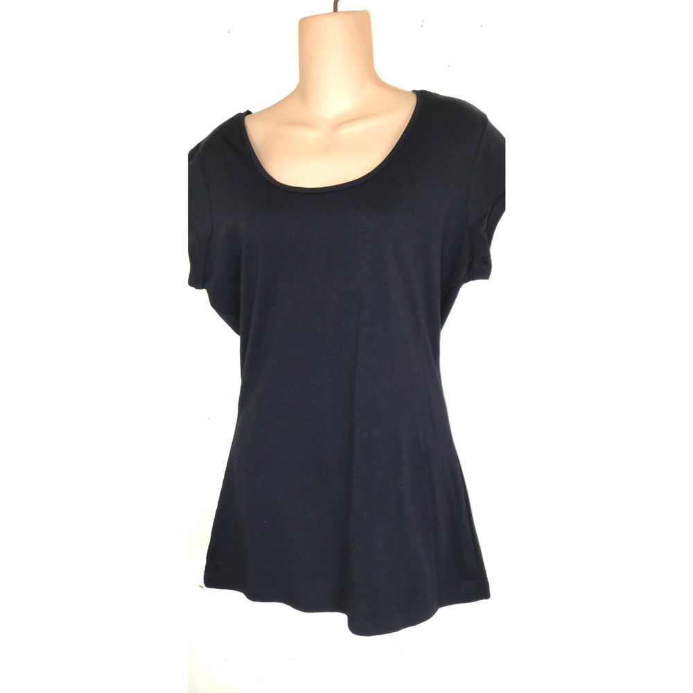 Vintage Y2K Dots Store Black Tshirt Top Basic Stretch NEW NWT Short Sleeves XL - Picture 5 of 12